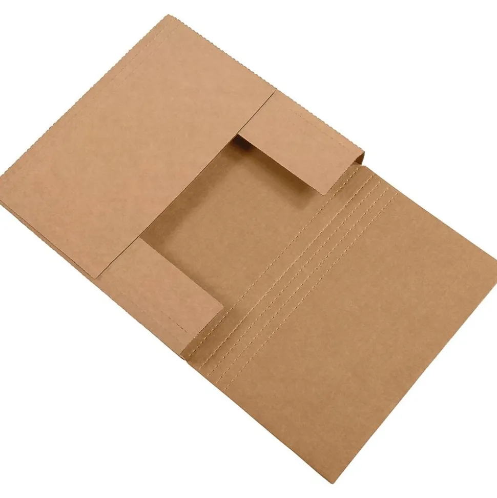 7 1/2" x 7 1/2" x 2" Easy-Fold Mailers, Kraft, 50/Bundle (M772BFK)