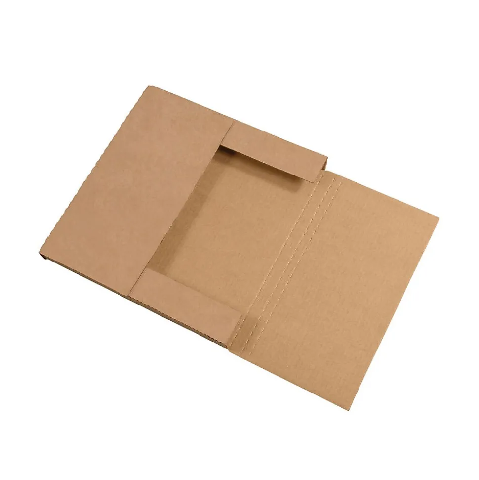 12 1/2" x 12 1/2" x 1" Easy-Fold Mailers, Kraft, 50/Bundle