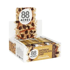 88 Acres Warm 'N' Chewy Gluten-Free Oatmeal/Chocolate Chip Seed and Oat Bar, 1.6 oz., 9 Bars/Box (315111)