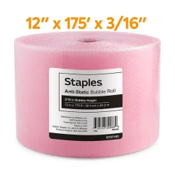 3/16" Antistatic UPS Approved Bubble Roll, Anti-Static, 12" x 175' (4072825)