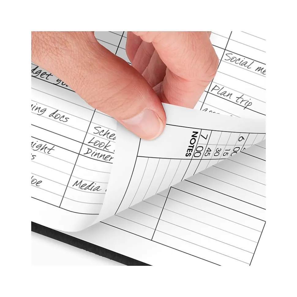 2025 AT-A-GLANCE 8" x 11" Calendar Year/Daily Appointment Book, Faux Leather Cover, Black (70-822-05-25)