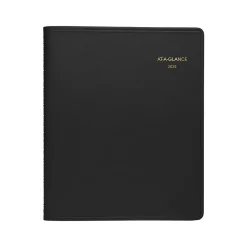 2025 AT-A-GLANCE 8.5" x 11" Daily Appointment Book, Faux Leather Cover, Black (70-214-05-25)