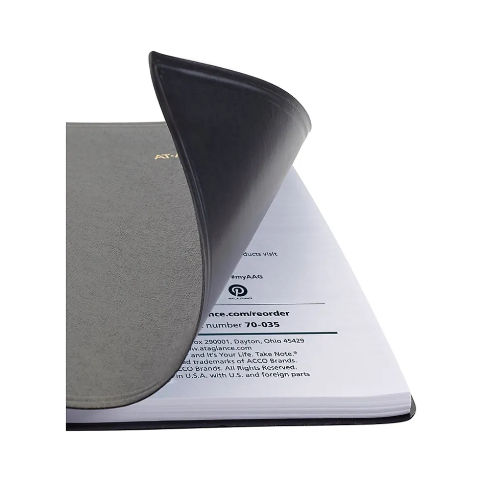 2025 AT-A-GLANCE 5" x 8" Daily Appointment Book Planner, Faux Leather Cover, Black (70-800-05-25)