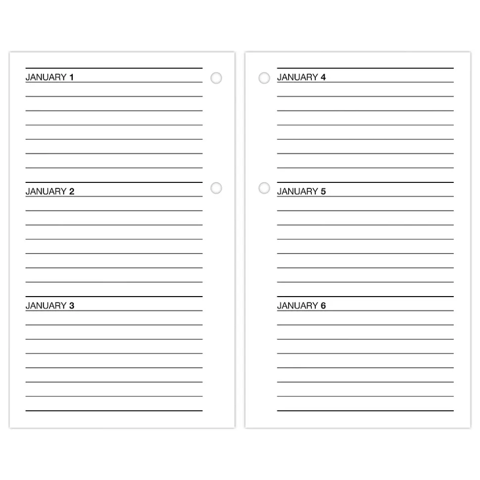 2025 AT-A-GLANCE 6" x 3.5" Daily Calendar Refill Pages, White (E717-50-25)