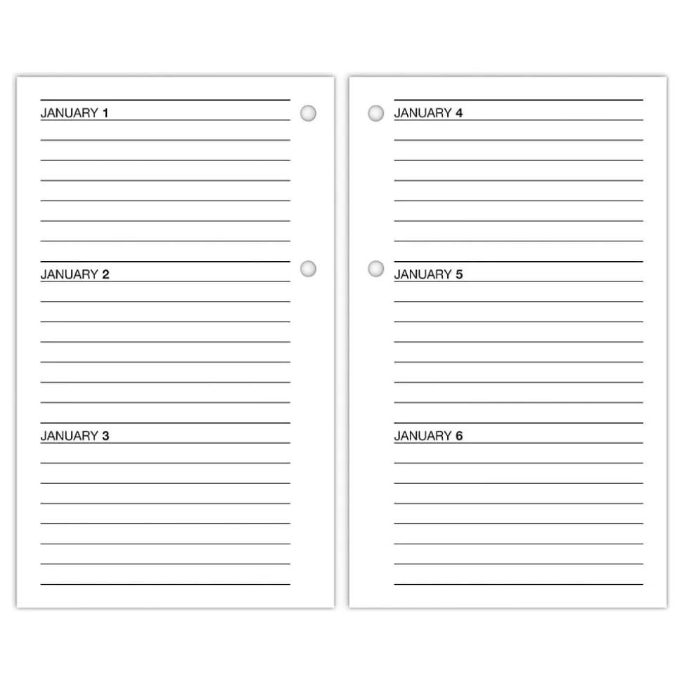 2025 AT-A-GLANCE 6" x 3.5" Daily Desk Calendar Refill, White/Black (E717R-50-25)