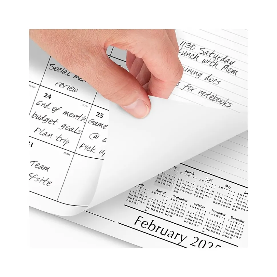 2025 AT-A-GLANCE 17.75" x 11" Monthly Desk Pad Calendar, White/Black (SK14-00-25)