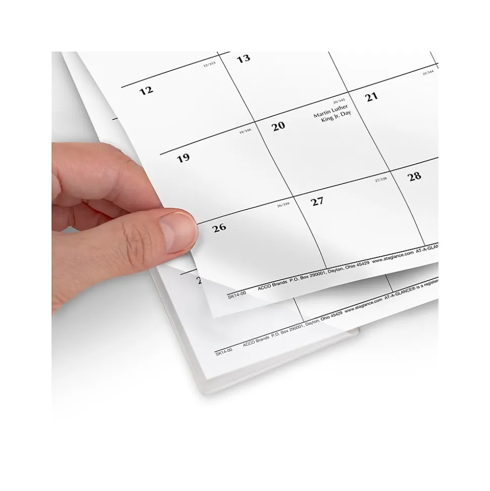 2025 AT-A-GLANCE 17.75" x 11" Monthly Desk Pad Calendar, White/Black (SK14-00-25)