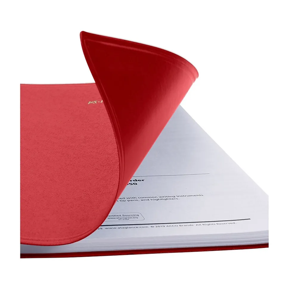 2025 AT-A-GLANCE 9" x 11" Monthly Planner, Faux Leather Cover, Red (70-250-13-25)