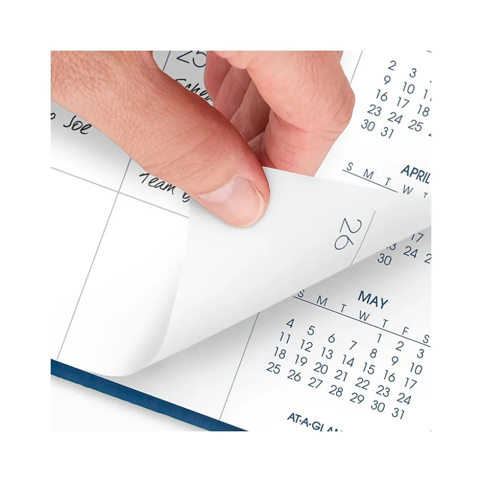 2025-2026 AT-A-GLANCE 9" x 11" Monthly Planner, Faux Leather Cover, Blue (70-250-20-25)