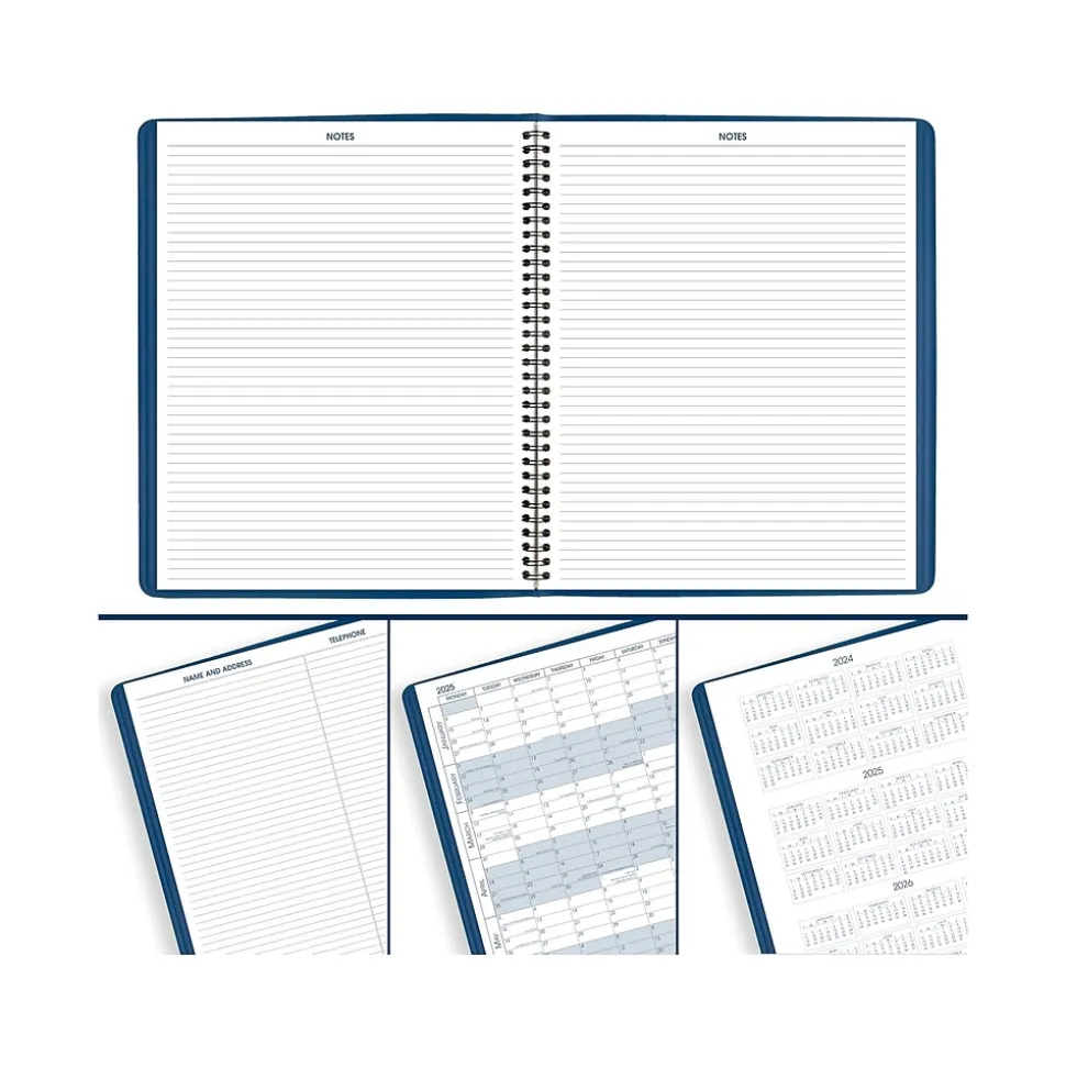 2025-2026 AT-A-GLANCE 9" x 11" Monthly Planner, Faux Leather Cover, Blue (70-250-20-25)