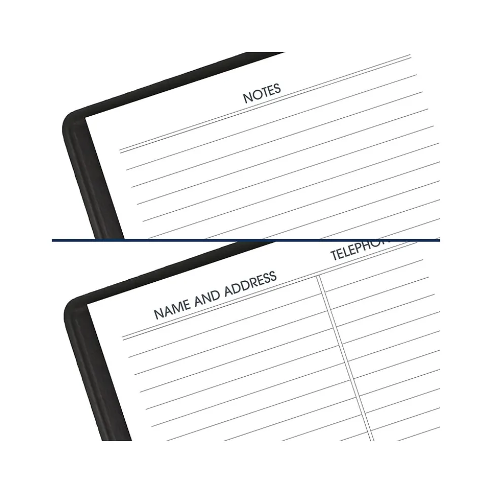 2025-2026 AT-A-GLANCE 3.5" x 6" Monthly Planner, Faux Leather Cover, Black (70-024-05-25)