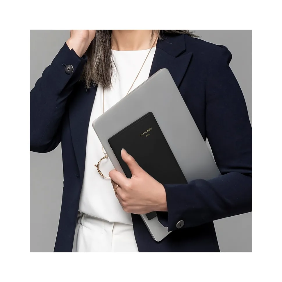 2025 AT-A-GLANCE 5" x 8" Weekly Appointment Book, Faux Leather Cover, Black (70-075-05-25)