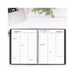 2025 AT-A-GLANCE 8.25" x 11" Weekly Appointment Book, Faux Leather Cover, Black (70-950-05-25)