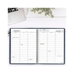 2025 AT-A-GLANCE 8.25" x 11" Weekly Appointment Book Planner, Faux Leather Cover, Navy (70-950-20-25)