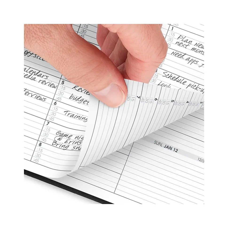 2025 AT-A-GLANCE 7" x 8.75" Weekly Appointment Book, Faux Leather Cover, Black (70-951-05-25)