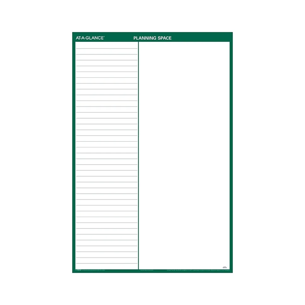 2025 AT-A-GLANCE 32" x 48" Yearly Dry Erase Wall Calendar, Reversible, White/Green (PM310-28-25)