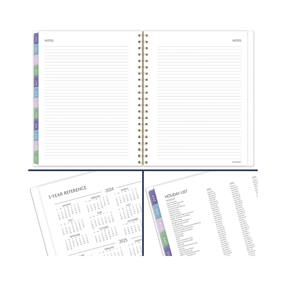 2025 AT-A-GLANCE Badge Floral 8.5" x 11" Weekly & Monthly Planner, Poly Cover, Multicolor (1722F-905-25)