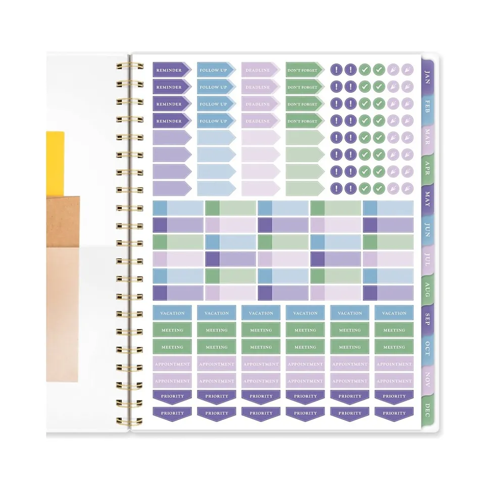2025 AT-A-GLANCE Badge Floral 8.5" x 11" Weekly & Monthly Planner, Poly Cover, Multicolor (1722F-905-25)