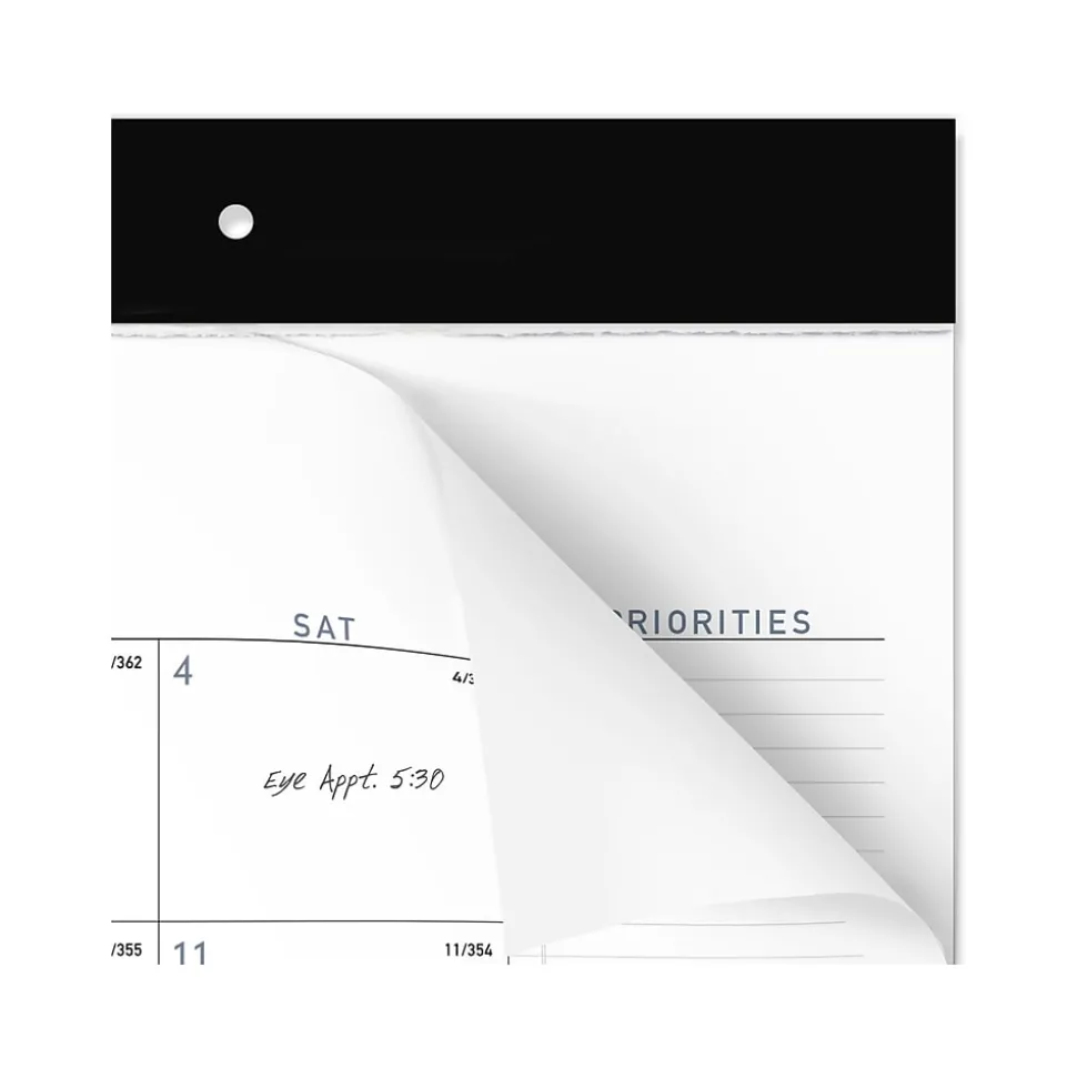 2025 AT-A-GLANCE Contemporary 21.75" x 17" Monthly Desk Pad Calendar, White/Black (SK24X-00-25)