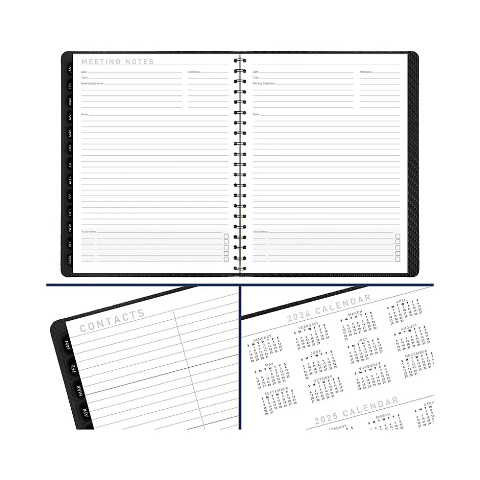 2025 AT-A-GLANCE Contemporary 8.25" x 11" Weekly & Monthly Planner, Faux Leather Cover, Charcoal (70-950X-45-25)