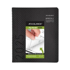 2025 AT-A-GLANCE Contemporary 9" x 11" Monthly Planner, Faux Leather Cover, Charcoal (70-260X-45-25)