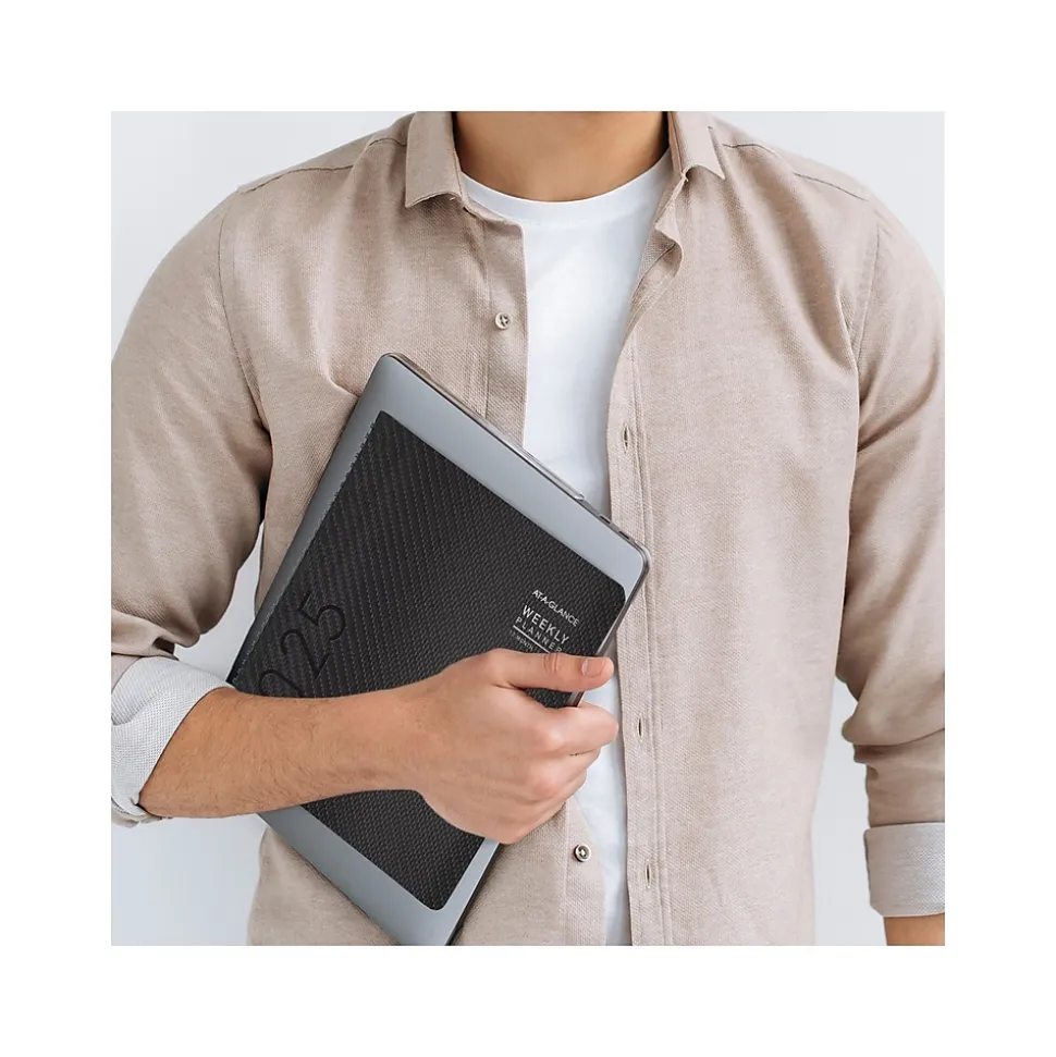 2025 AT-A-GLANCE Contemporary 9" x 11" Monthly Planner, Faux Leather Cover, Charcoal (70-260X-45-25)