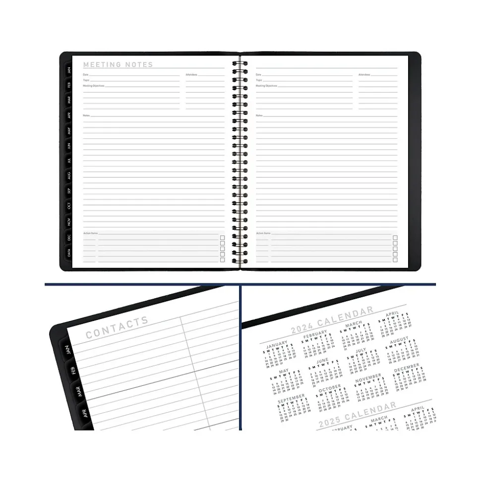 2025 AT-A-GLANCE Contemporary 7" x 8.75" Monthly Planner, Faux Leather Cover, Black (70-120X-05-25)