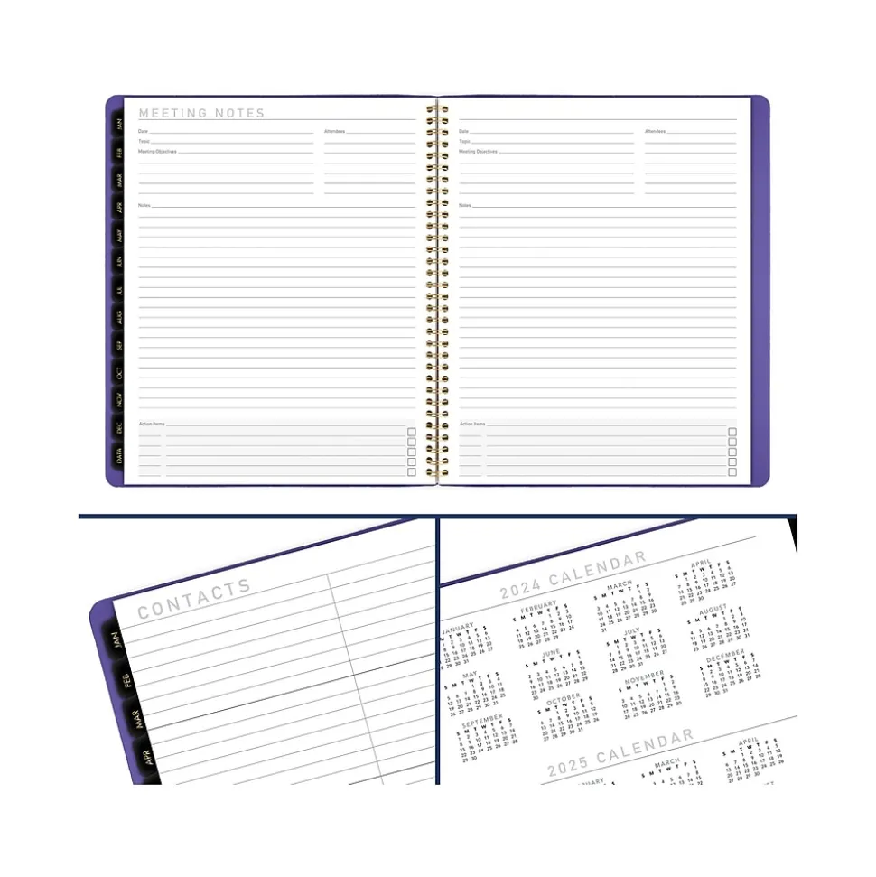 2025 AT-A-GLANCE Contemporary 9" x 11" Monthly Planner, Faux Leather Cover, Purple (70-250X-14-25)