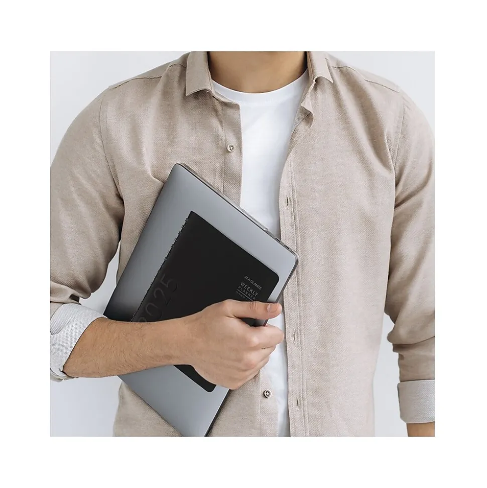 2025 AT-A-GLANCE Contemporary 7" x 8.75" Weekly & Monthly Planner, Faux Leather Cover, Black (70-545X-05-25)