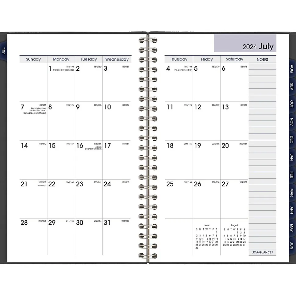 2024-2025 AT-A-GLANCE DayMinder 5" x 8" Academic Weekly & Monthly Planner, Poly Cover, Charcoal (AYC200-45-25)