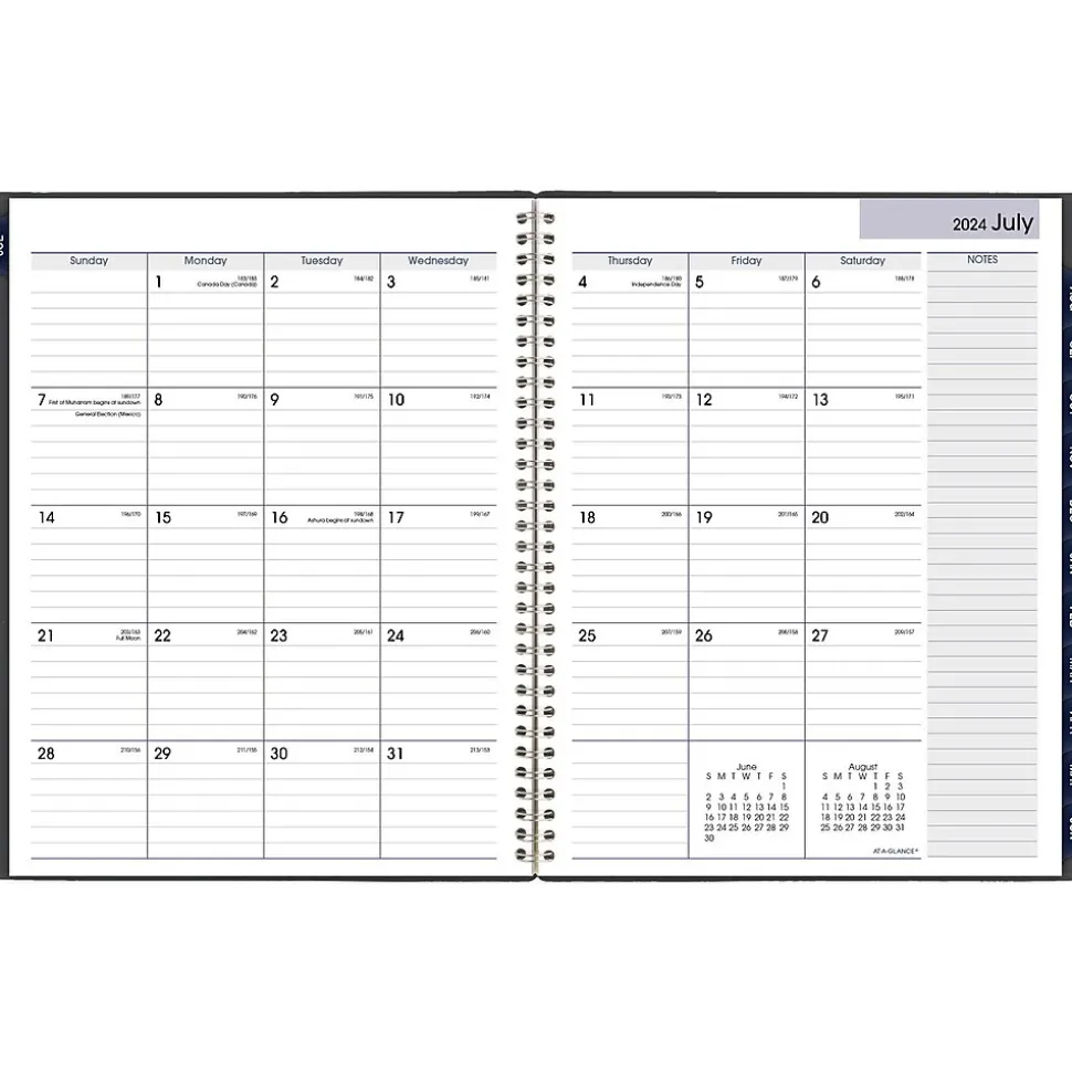 2024-2025 AT-A-GLANCE DayMinder 8.5" x 11" Academic Monthly Planner, Poly Cover, Charcoal (AYC470-45-25)
