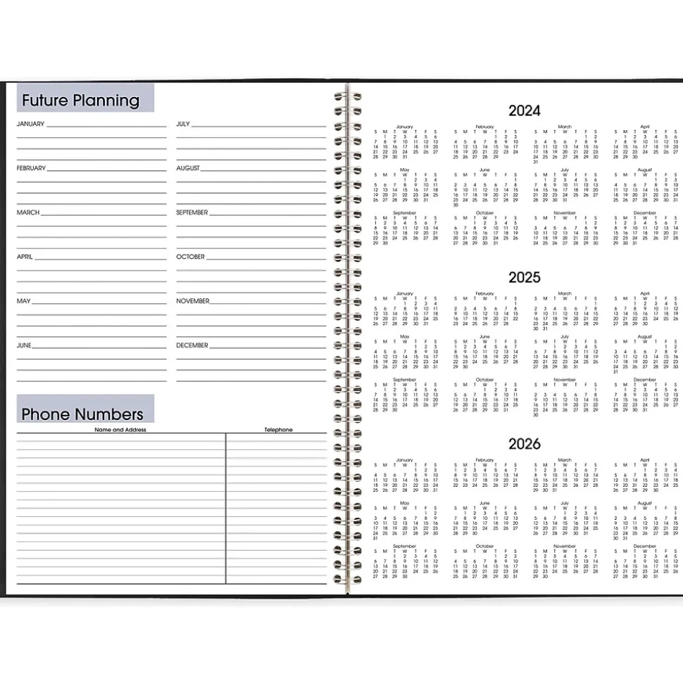 2025 AT-A-GLANCE DayMinder 8" x 12" Monthly Planner, Faux Leather Cover, Black (SK2-00-25)