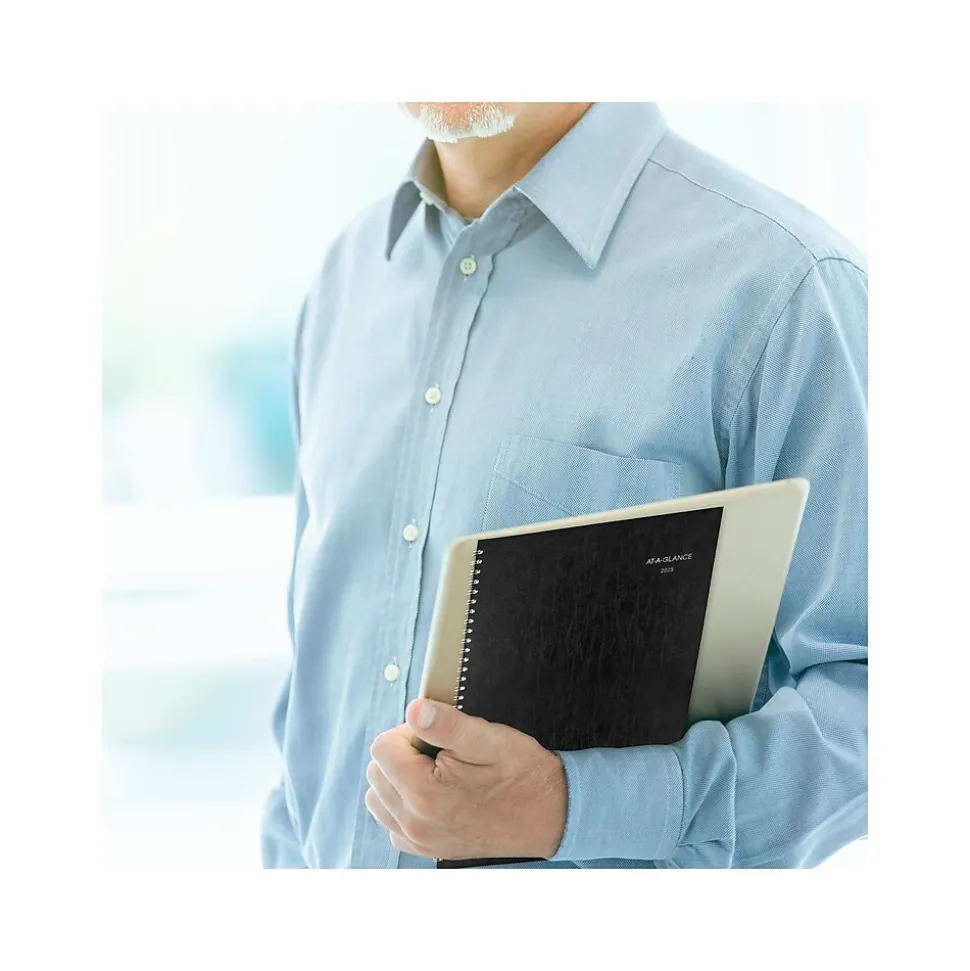 2025 AT-A-GLANCE DayMinder 8" x 12" Monthly Planner, Faux Leather Cover, Black (SK2-00-25)