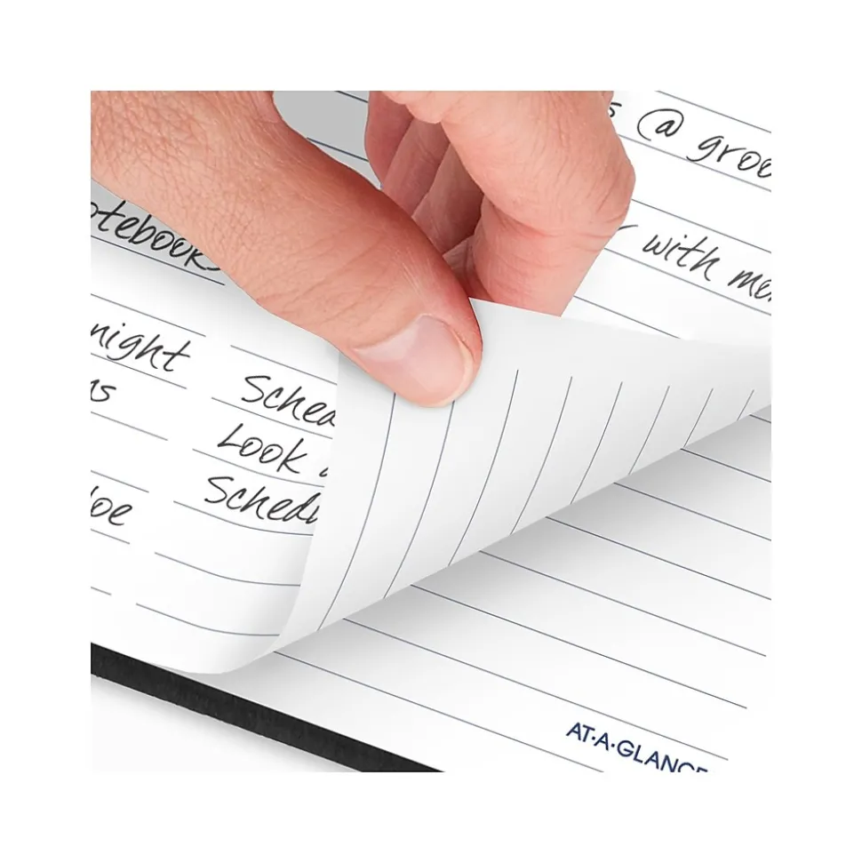 2025 AT-A-GLANCE DayMinder 7" x 8.75" Weekly Planner, Faux Leather Cover, Black (G535-00-25)