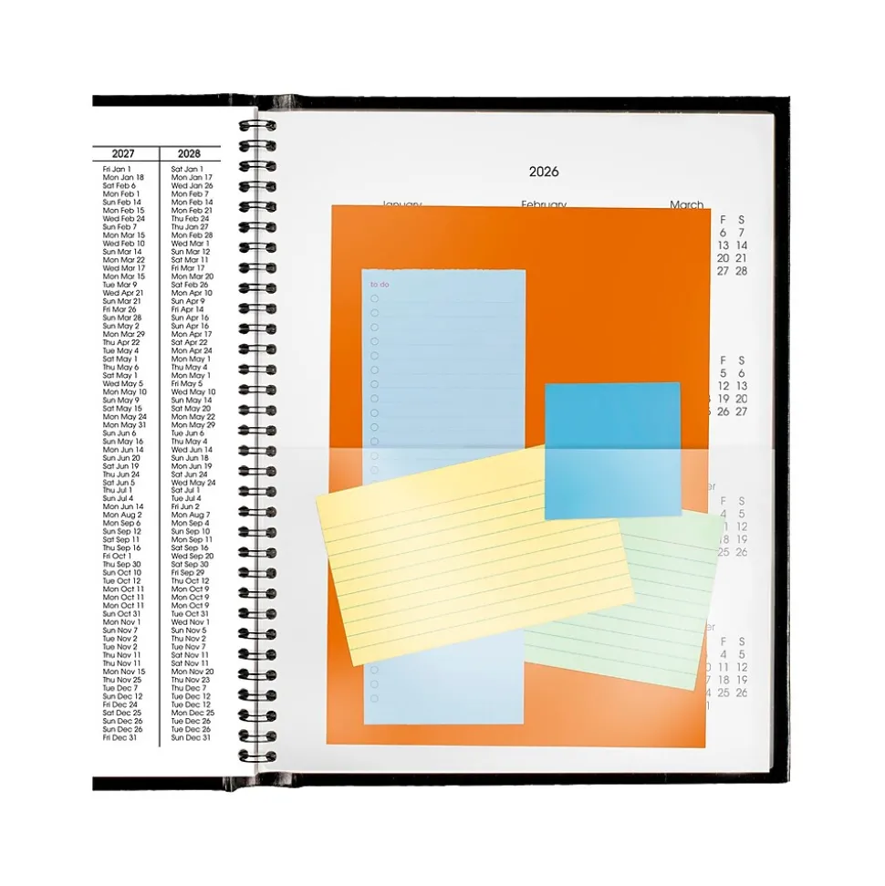 2025 AT-A-GLANCE DayMinder 8" x 11" Weekly Appointment Book Planner, Faux Leather Cover, Black (G520H-00-25)