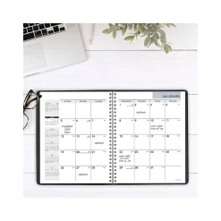 2025 AT-A-GLANCE DayMinder 7" x 8.75" Monthly Planner, Faux Leather Cover, Black (G400-00-25)