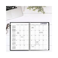 2025 AT-A-GLANCE DayMinder 8" x 11.75" Monthly Planner, Faux Leather Cover, Black (G470H-00-25)