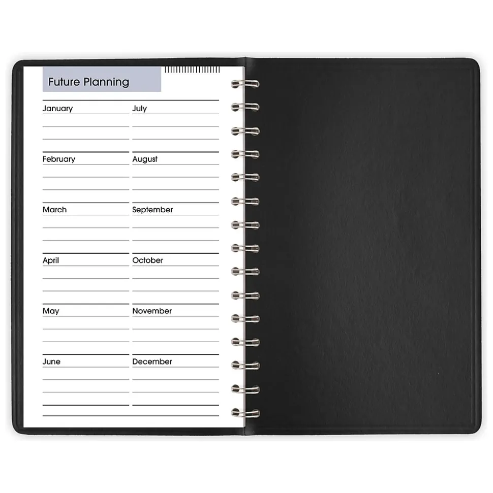 2025 AT-A-GLANCE DayMinder 5" x 8" Daily Appointment Book, Faux Leather Cover, Black (G100-00-25)