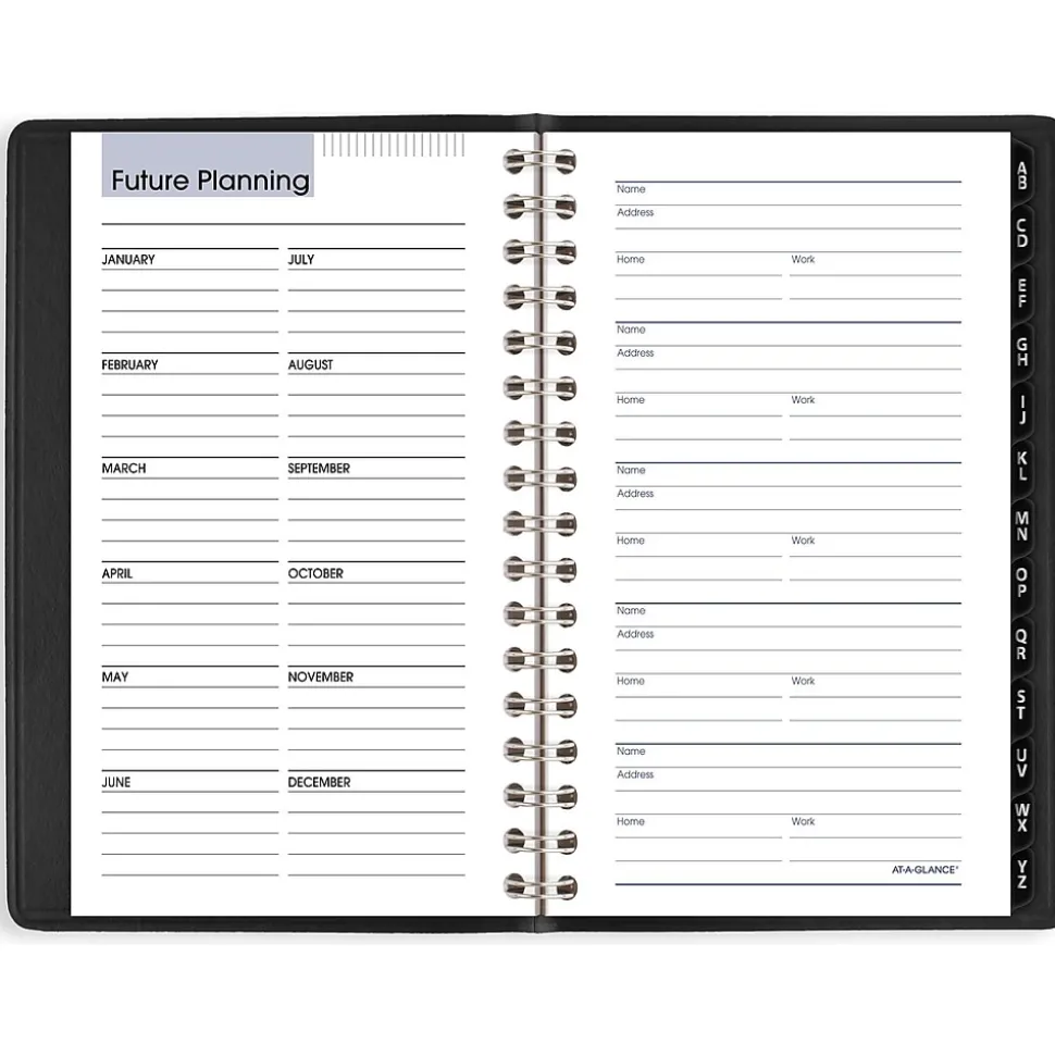 2025 AT-A-GLANCE DayMinder 3.5" x 6" Weekly Appointment Book Planner, Faux Leather Cover, Black (G250-00-25)