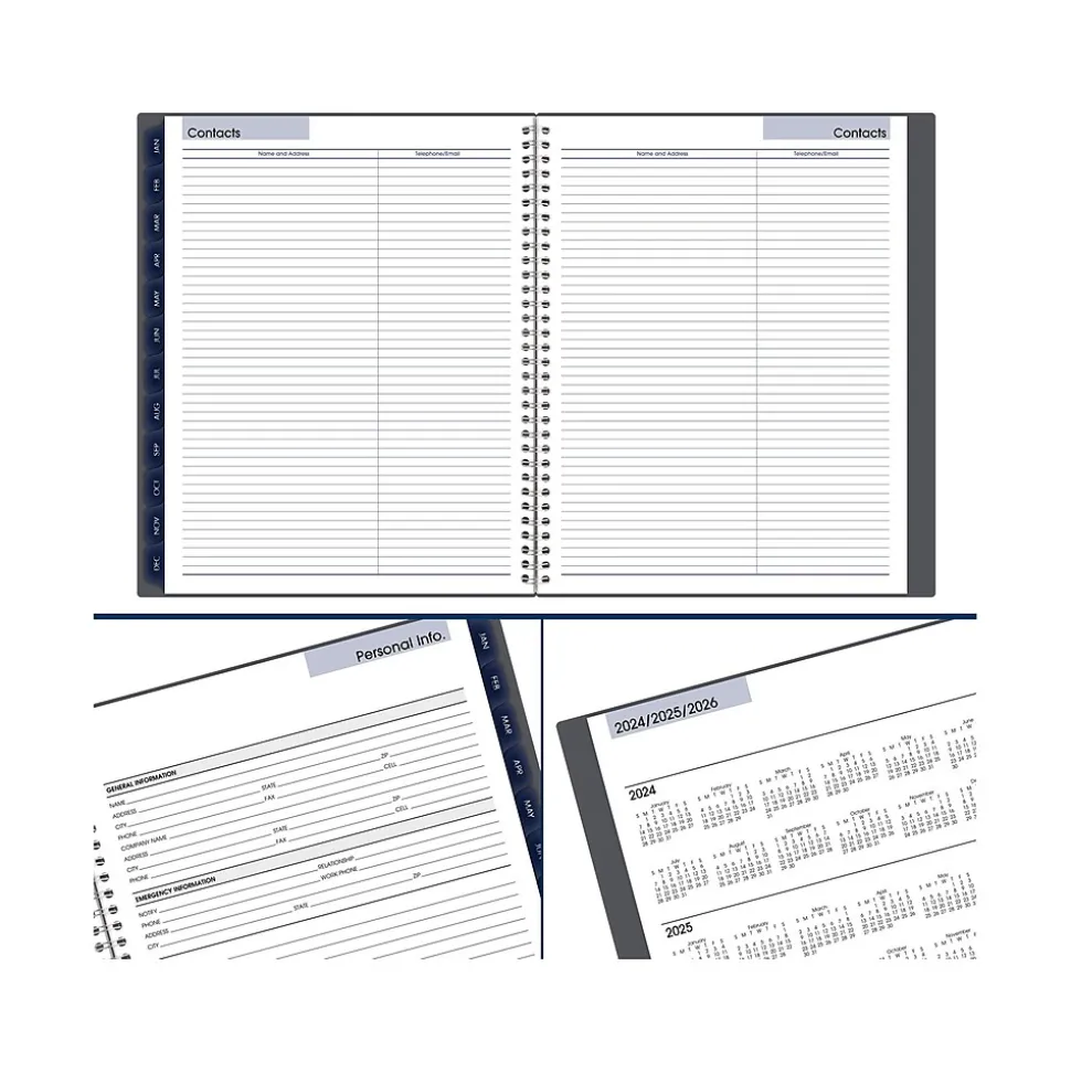 2025 AT-A-GLANCE DayMinder 8.5" x 11" Monthly Planner, Poly Cover, Gray (GC470-07-25)