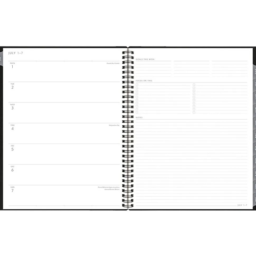 2024-2025 AT-A-GLANCE Elevation 8.5" x 11" Academic Weekly & Monthly Planner, Poly Cover, Black (75-959P-05-25)