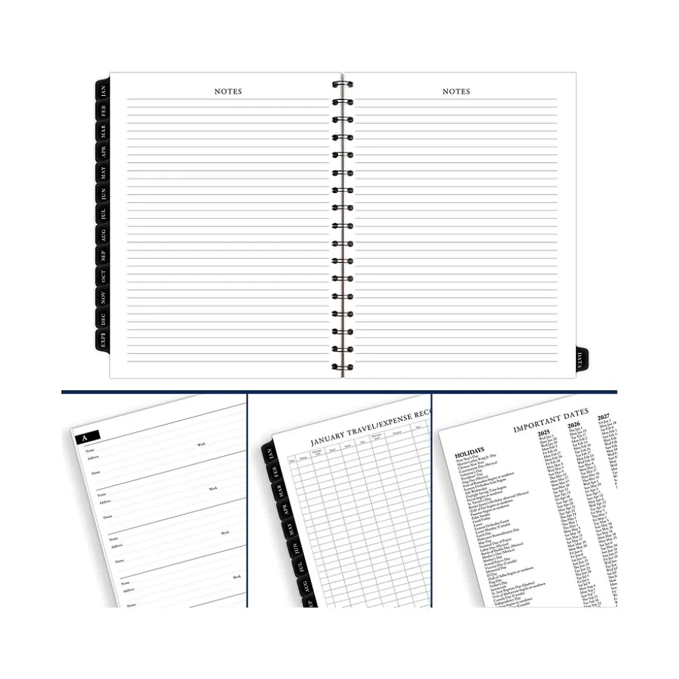 2025 AT-A-GLANCE Executive 8.75" x 6.5" Weekly & Monthly Appointment Book Refill, White/Black (70-908-10-25)