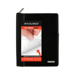 2025 AT-A-GLANCE Executive 8.25" x 11" Weekly & Monthly Appointment Book, Faux Leather Cover, Black (70-NX81-05-25)