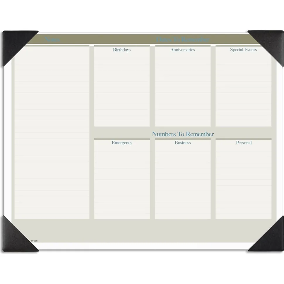 2025 AT-A-GLANCE Executive 21.75" x 17" Monthly Desk Pad Calendar, Green/White (HT1500-25)