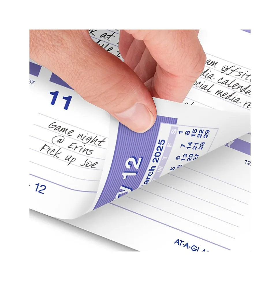 2025 AT-A-GLANCE Flip-A-Week 7" x 5.5" Weekly Desk Calendar Refill, White/Blue (SW705X-50-25)