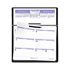 2025 AT-A-GLANCE Flip-A-Week 5.5" x 7" Weekly Desk Calendar, White/Purple (SW700X-00-25)