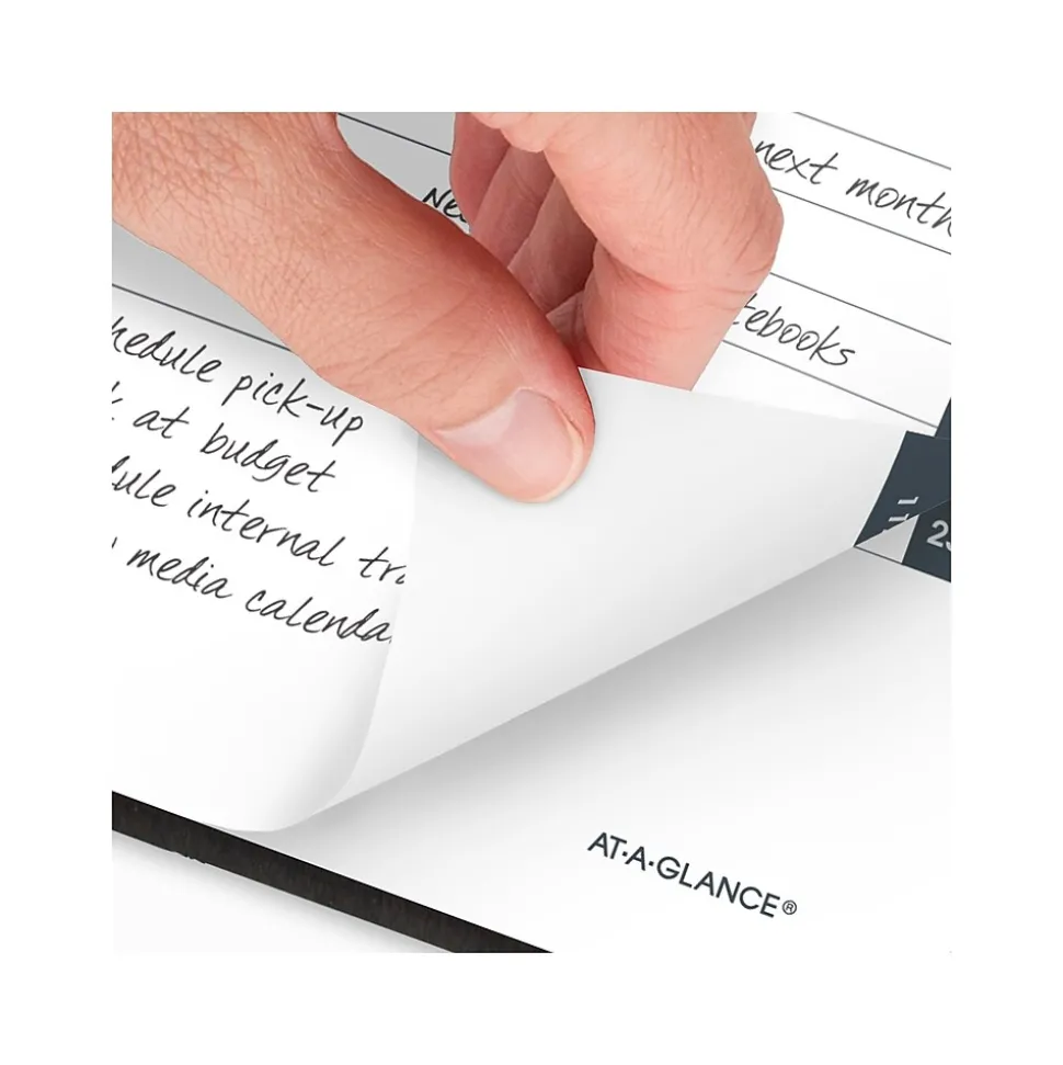 2025 AT-A-GLANCE 24-Hour 5" x 8" Daily Appointment Book Planner, Faux Leather Cover, Black (70-203-05-25)
