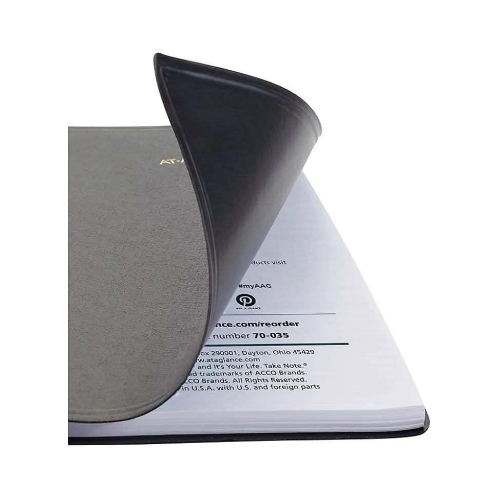 2025 AT-A-GLANCE 24-Hour 5" x 8" Daily Appointment Book Planner, Faux Leather Cover, Black (70-203-05-25)