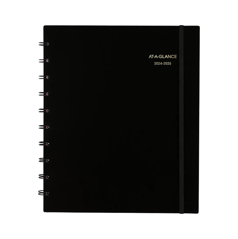 2024-2025 AT-A-GLANCE Move-A-Page 9" x 11" Academic Weekly & Monthly Planner, Poly Cover, Black (70-957E-05-25)