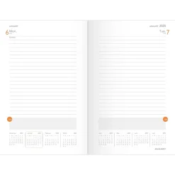 2025 AT-A-GLANCE Plan. Write. Remember. 5" x 8.25" Daily Planner, Paperboard Cover, Brown/Orange (70-6201-30-25)